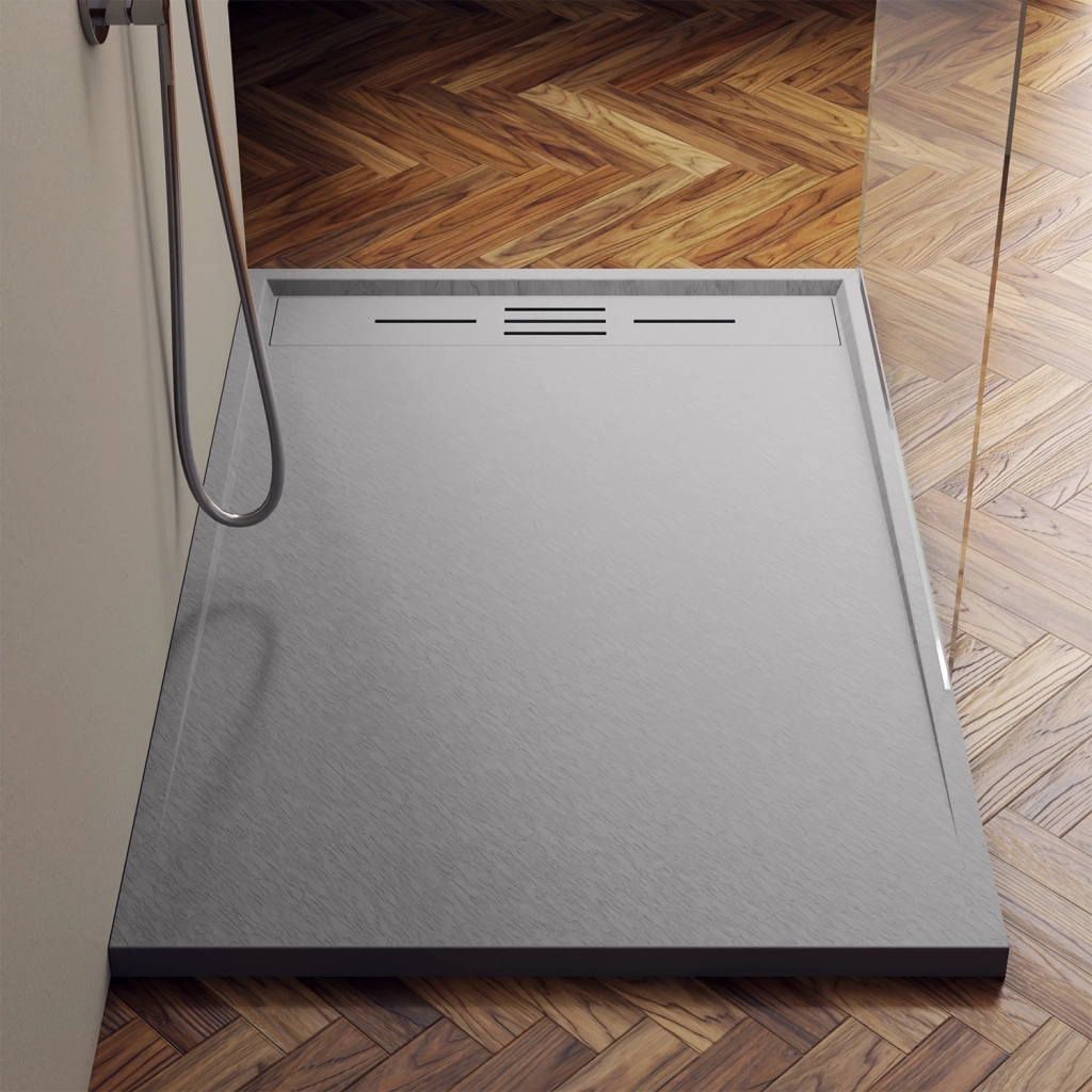 Piatto doccia 80x100 effetto pietra colore grigio | Spanios