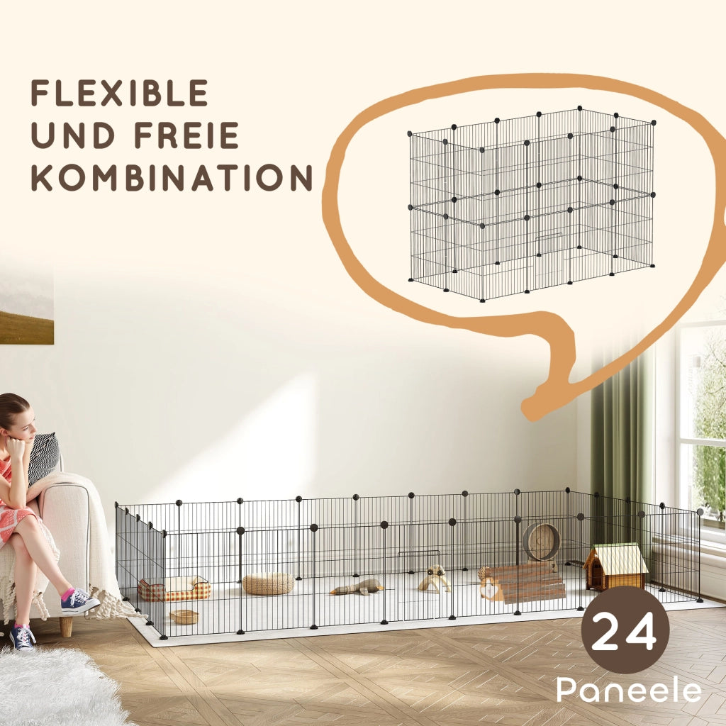 Gabbia per Animali Domestici Esterni ¨C Zephmum ¨C Acciaio Nero 0.72 m2