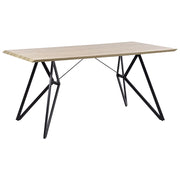 Tavolo da pranzo finitura legno chiaro 160 x 90 cm gambe in metallo Nero cucina industriale