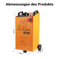 Caricabatterie da 12V e 24V con ruote, funzione d'avviamento, ricarica rapida