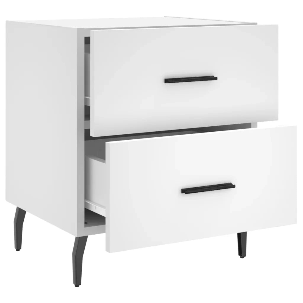 Comodino-Tavolino da notte Bianco 40x35x47,5 cm in Legno Multistrato 674092