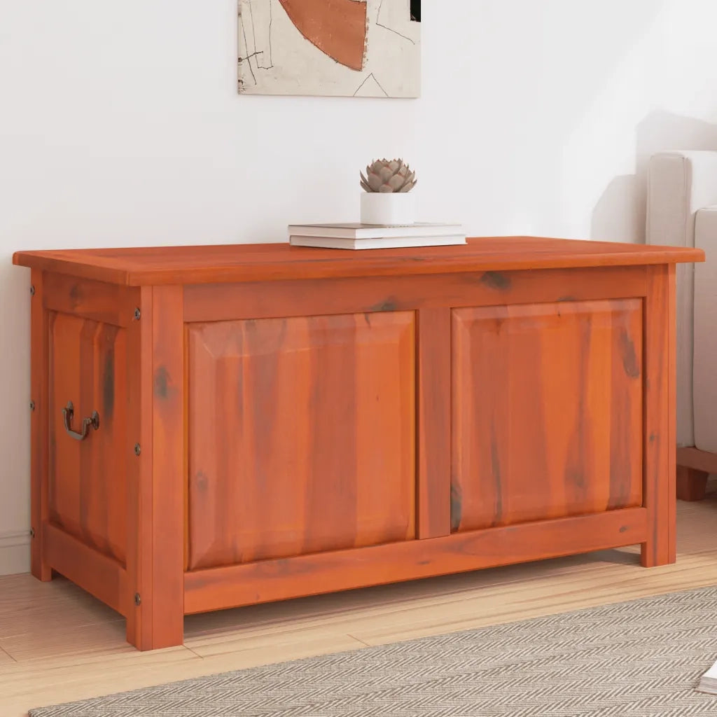 Cassapanca con Coperchio-Baule-Armadietto contenitore Marrone in Legno Massello di Acacia 379397