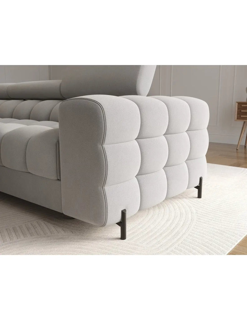 Divano ad angolo sinistro convertibile Grigio scuro mélange comfort premium 285x99x181cm FILTRO