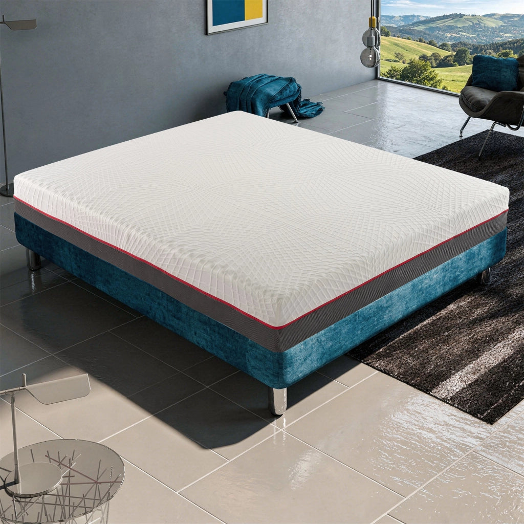 Materasso Matrimoniale 160x190 in Memory Foam, Altezza 21 cm, Sfoderabile, Rigidità H3, GREY
