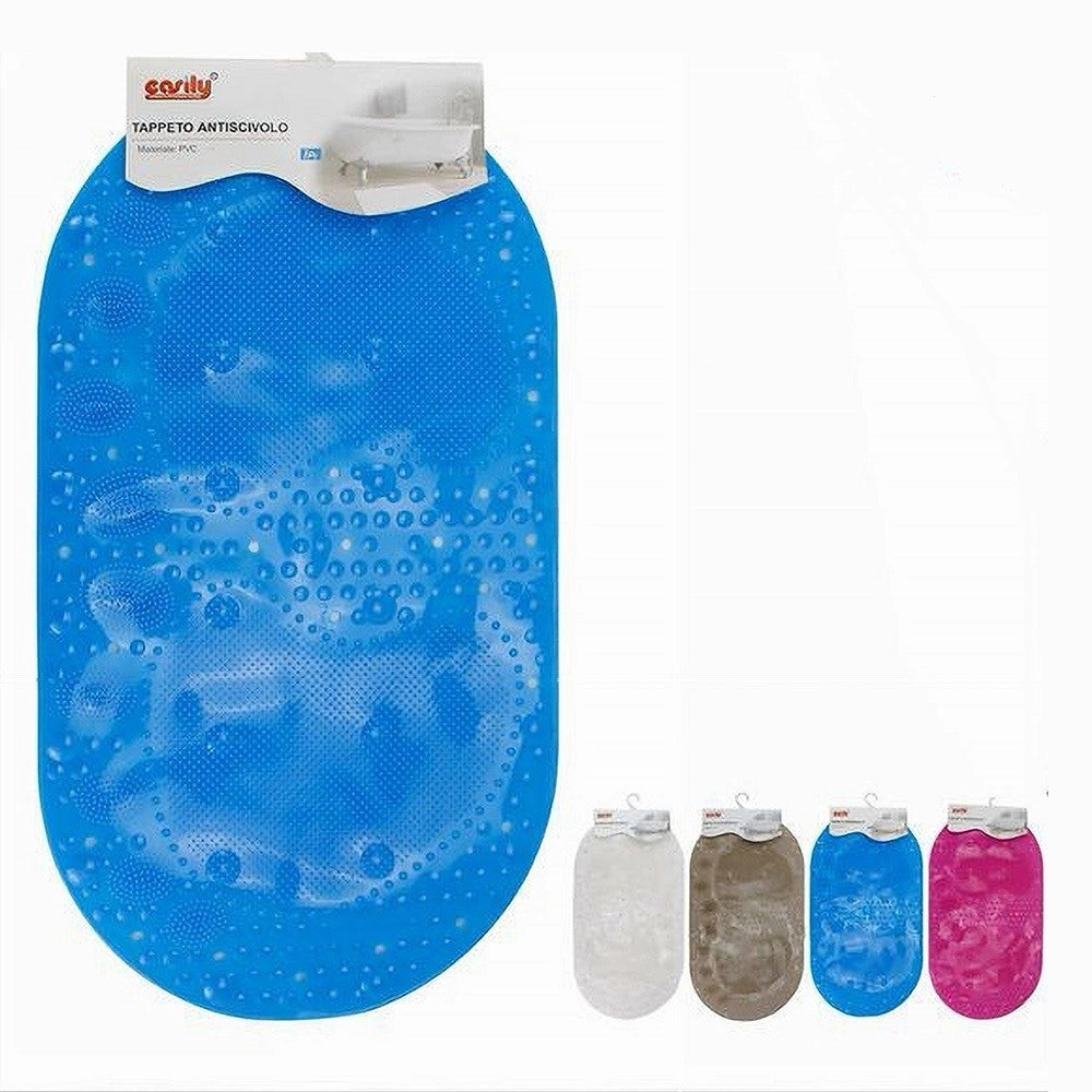 Trade Shop - Tappeto Tappetino Pvc Con Impronte Antiscivolo Vasca Bagno Doccia 67x36 Cm 59630 -