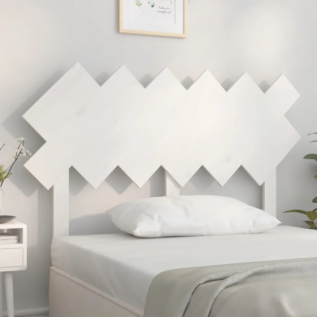 Testiera | Testata per Letto Bianca 122,5x3x80,5cm Legno Massello di Pino