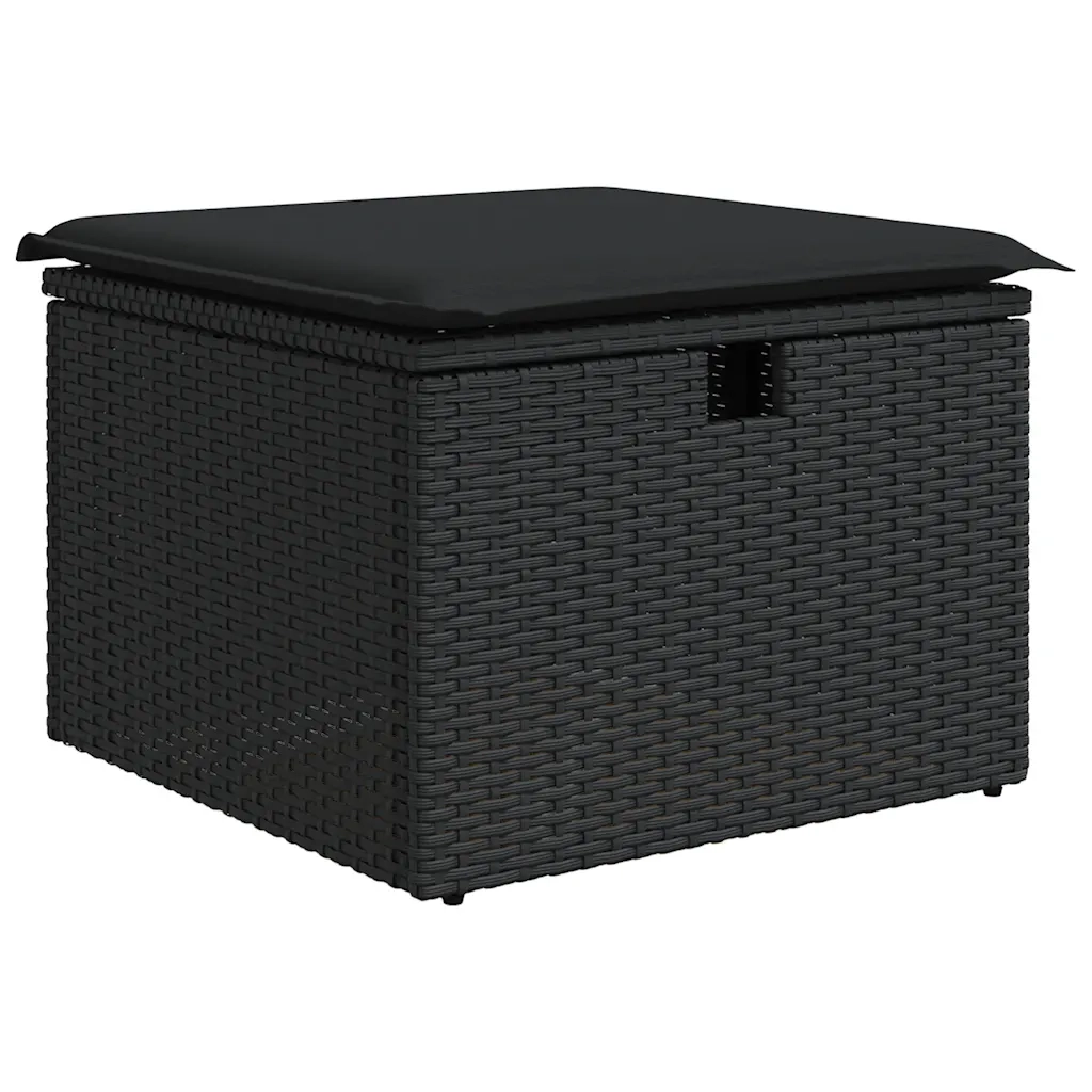 Set Divano da Giardino 6 pz con Cuscini Nero in Polyrattan 3326136