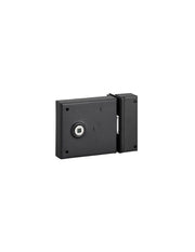 Serratura orizzontale da applicare con quadro maniglia 6mm, richiamo scrocco 1/2 giro, asse 45mm, 85x76mm, nero - THIRARD