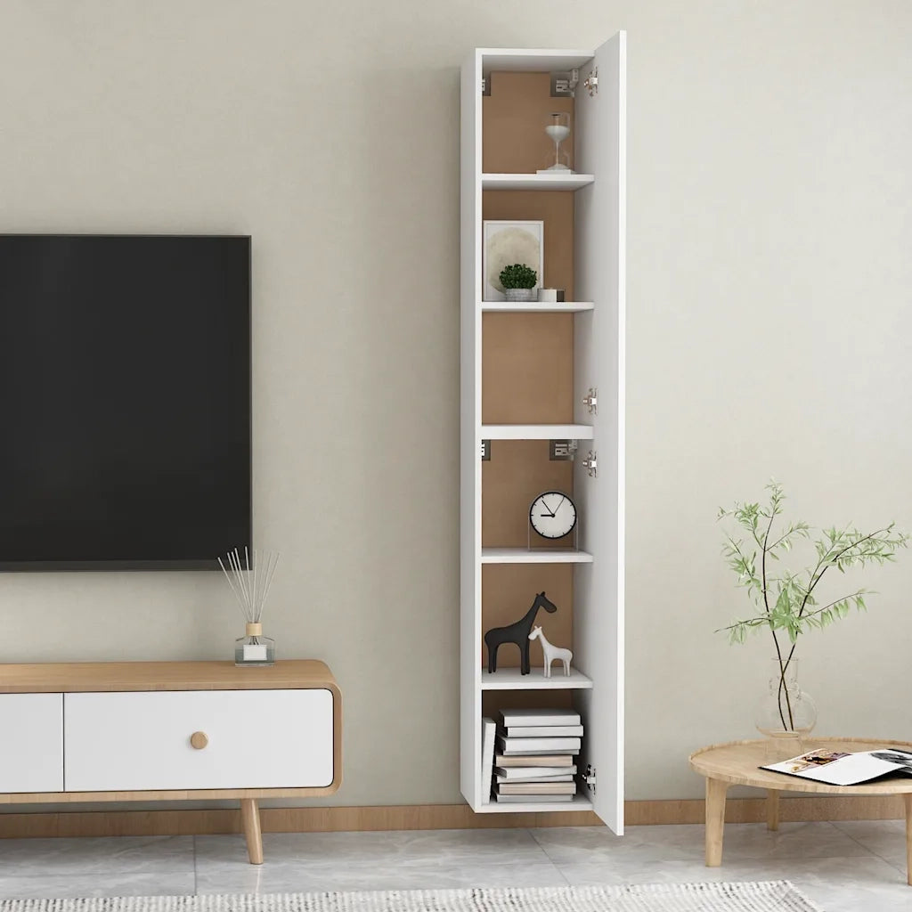 Mobili TV Bianchi 2 pz 30,5x30x90 cm in Truciolato cod mxl 33960