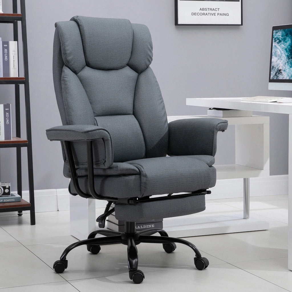 Sedia da ufficio ergonomica reclinabile con poggiatesta e braccioli imbottiti ¨C zephmum ¨C similpelle nera 68x80x120-126 cm