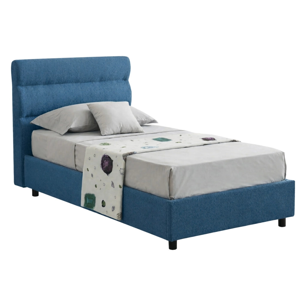Brez, Letto Singolo Sfoderabile Made in Italy, blu