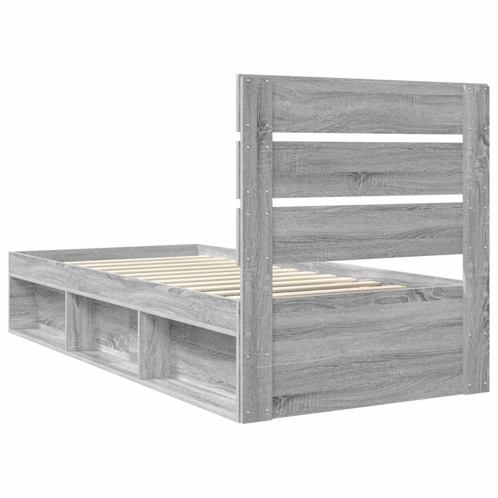 Struttura del letto Grigio Sonoma 90 x 190 cm Pino massello 3411797