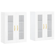 Set di 2 pratici e decorativi pensili da parete con ampio spazio contenitivo 69,5 x 34 x 90 cm legno bianco 02_0055415