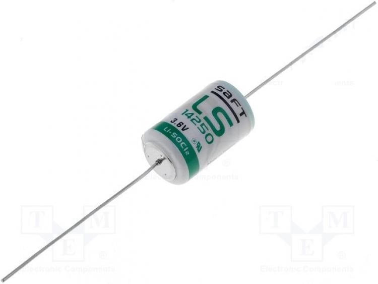 BATTERIA LITIO SAFT LS14250 1/2AA 3,6V 1,2 Ah CON REOFORI