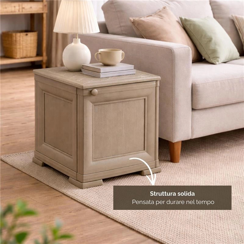 MOBILE 1 MODULO TALPA 40X43X46 CM CON ANTA EFFETTO LEGNO – CONTENITORE COMPATTO SALVASPAZIO PER ZONA LIVING E INGRESS