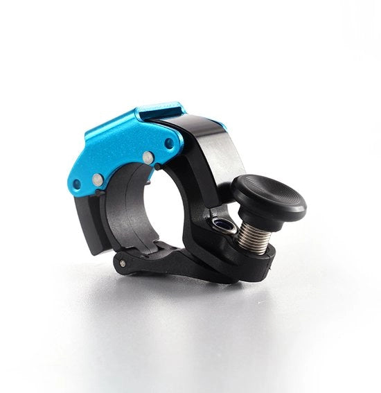 Mini bel per bicicletta in lega di alluminio, 100 dB, fischietto per bicicletta per mountain bike, per manubrio da 22-24 mm, colore blu