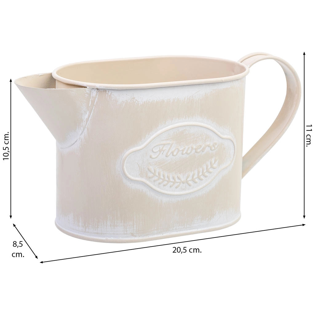 Annaffiatoio in metallo bianco 20,5x8,5x105/11h cm