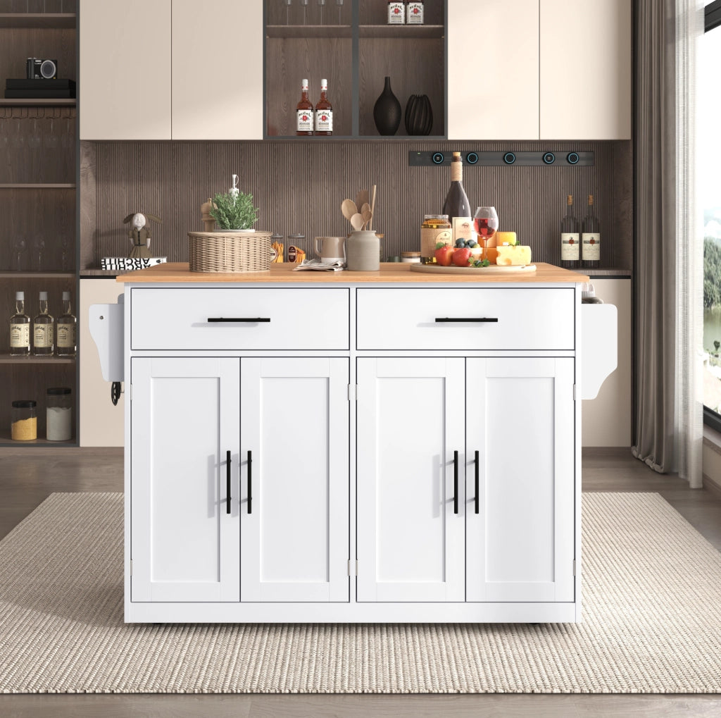 Carrello da cucina con piano ribaltabile e ruote; MDF bianco naturale