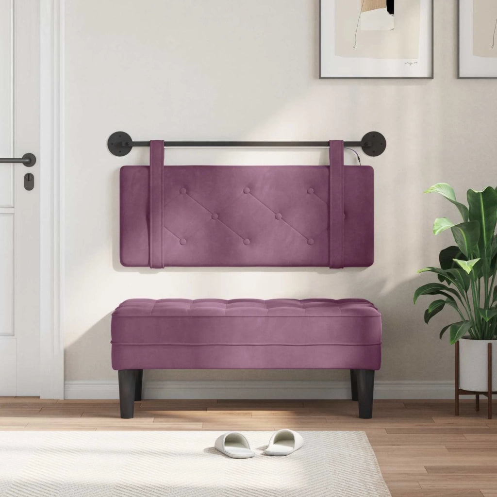 Testiera sospesa Con luce LED Viola Velluto