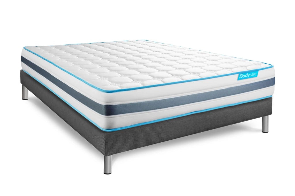 Pacchetto letto completo - Materasso 140x200cm + Box spring con doghe (kit) + 2 cuscini + Piumino - BodyFlex