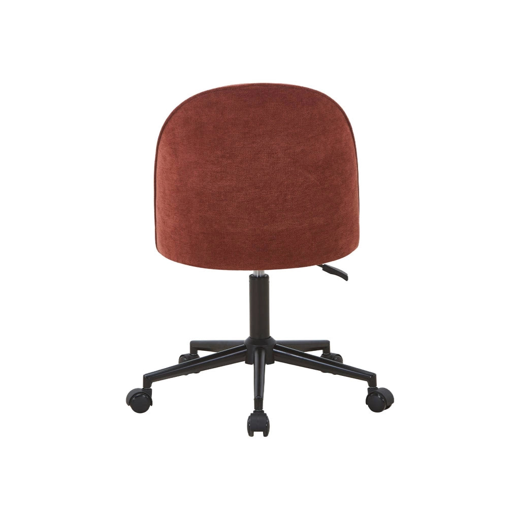 Sedia da ufficio con rotelle in tessuto, rosso