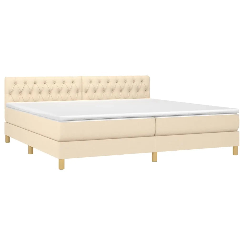 Letto a Molle Materasso e LED bianco 200x200cm in Tessuto cod mxl 60116