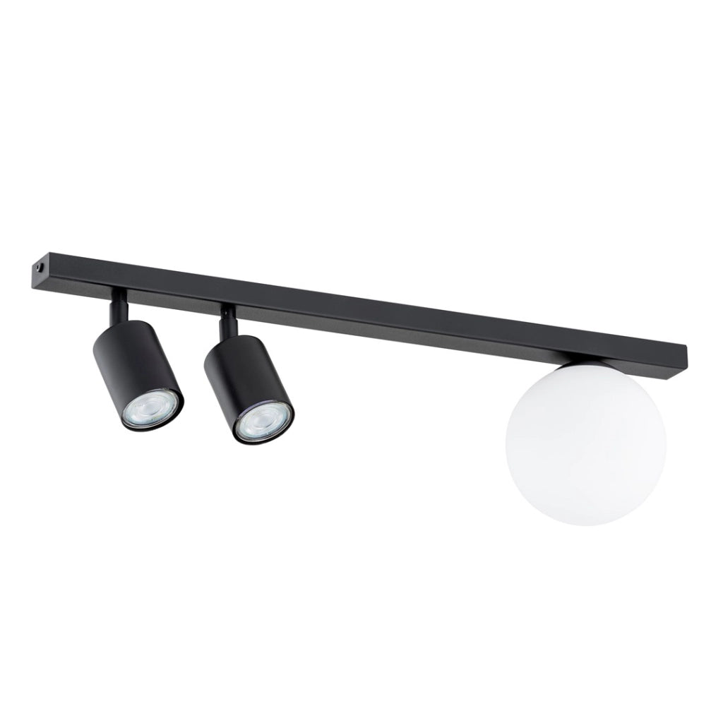 Plafoniera BASTER nera 60cm 2xGU10 + 1xE14 Emibig metallo
