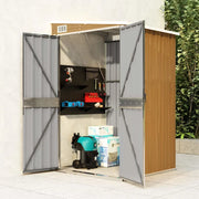 Capanno Giardino a Parete Marrone 118x100x178cm Acciaio Zincato 316220