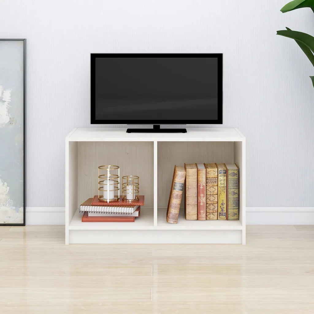 Mobile Porta TV-Mobile per TV-Credenza TV Bianco 70x33x42 cm in Legno Massello di Pino