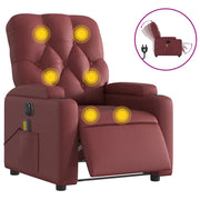 Poltrona Massaggiante | Sedia Relax Reclinabile Rosso Vino in Similpelle