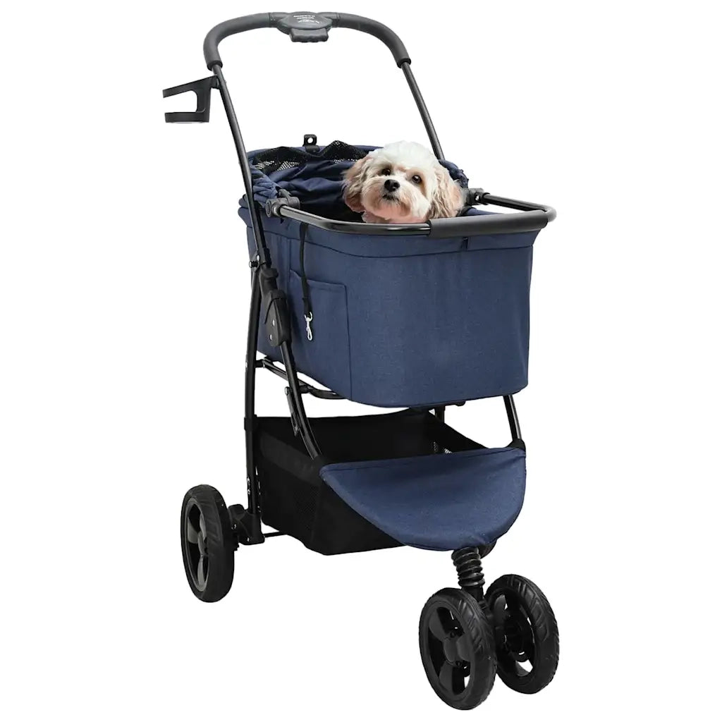 Passeggino pieghevole per animali Blu 78 x 54 x 101 cm 42012439