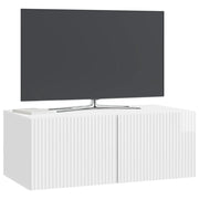 Mobile TV da Muro | Armadietto TV | Mobile Porta TV Bianco Lucido 78,5 x 41 x 30 cm