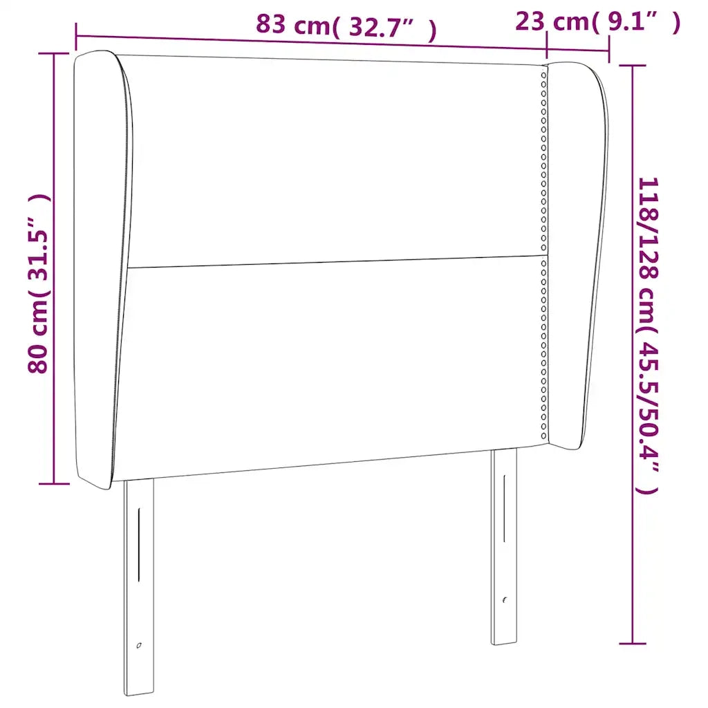 Testiera ad Orecchio Blu Scuro 83x23x118/128 cm in Velluto