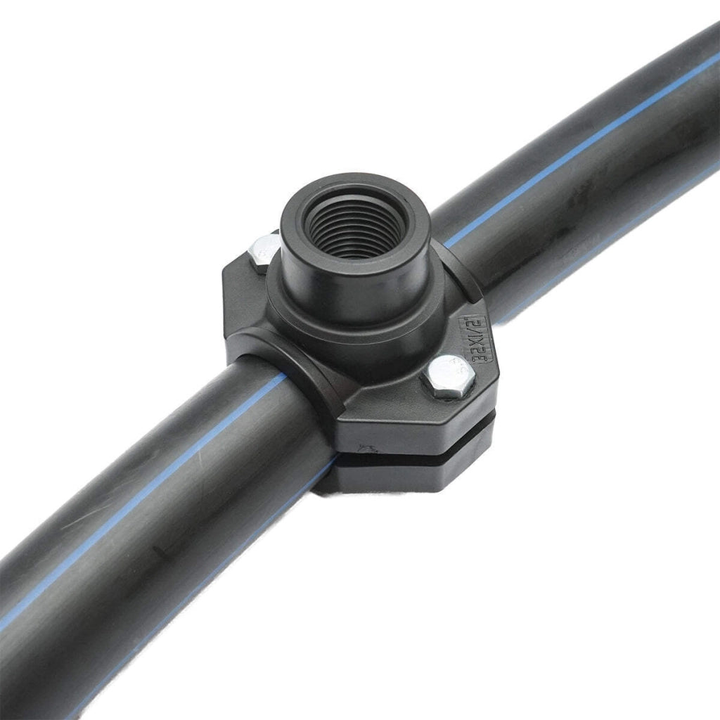 Morsetto di collegamento a compressione D32mm x 1/2, PN10, per sistemi di irrigazione.