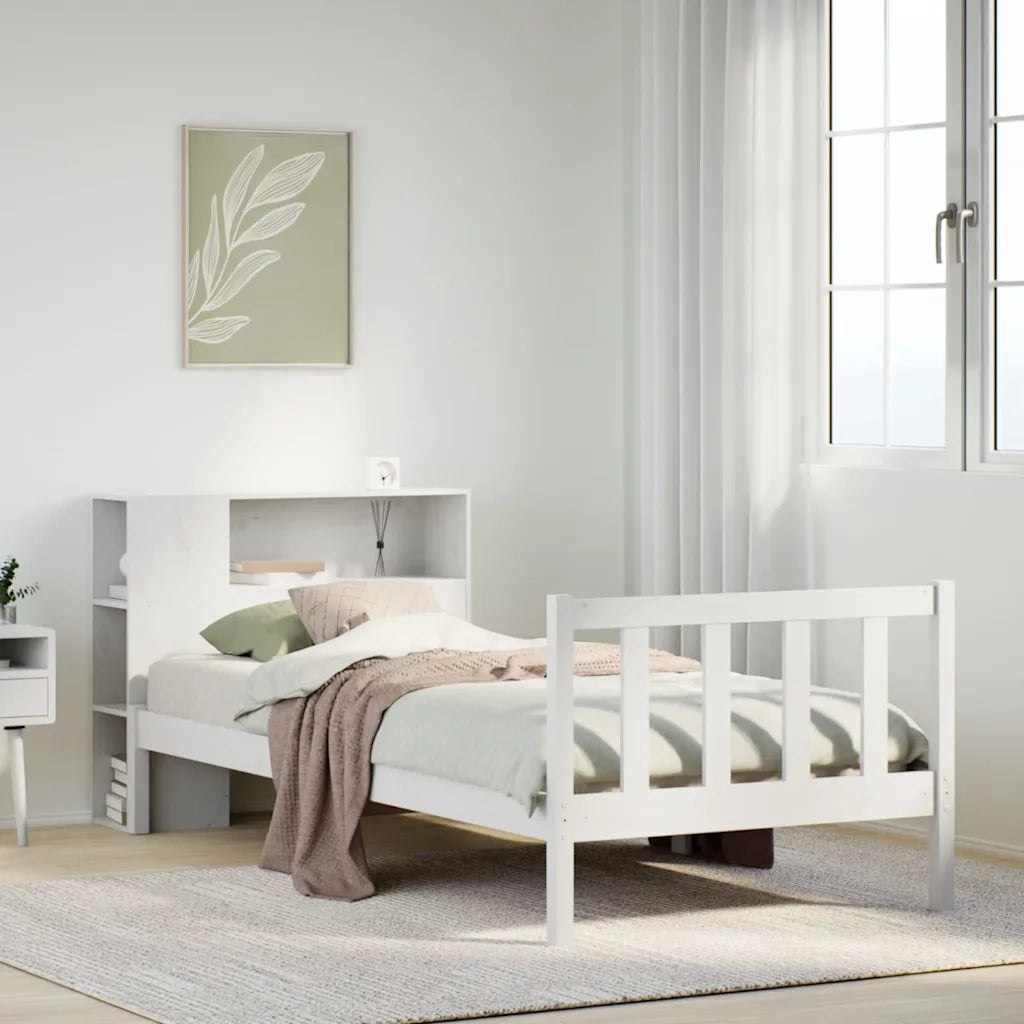 Letto con Libreria senza Materasso 75x190 cm in Legno Pino 3321677