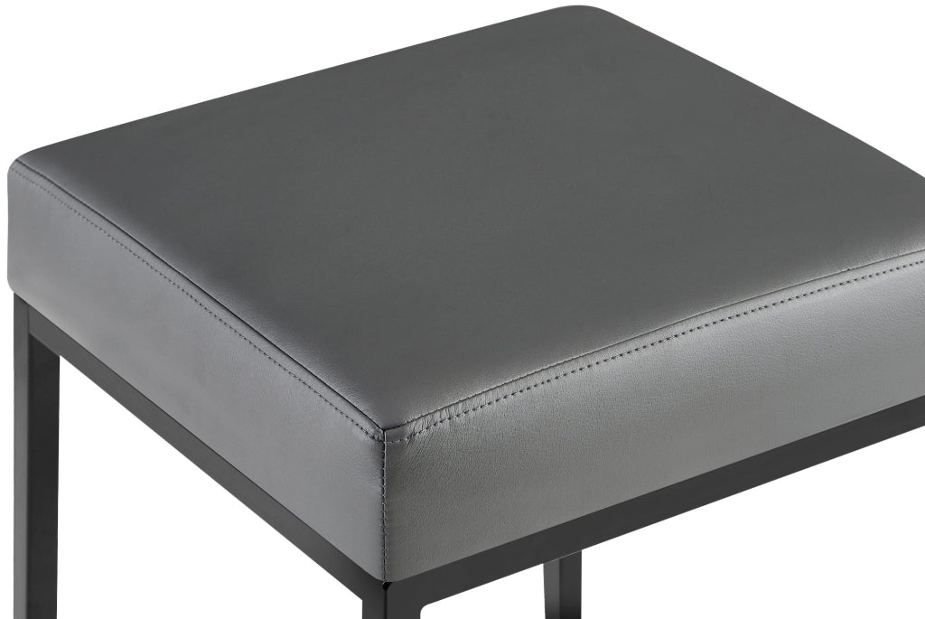 Sgabello da bar Montreal rivestito in finta pelle nero,grigio