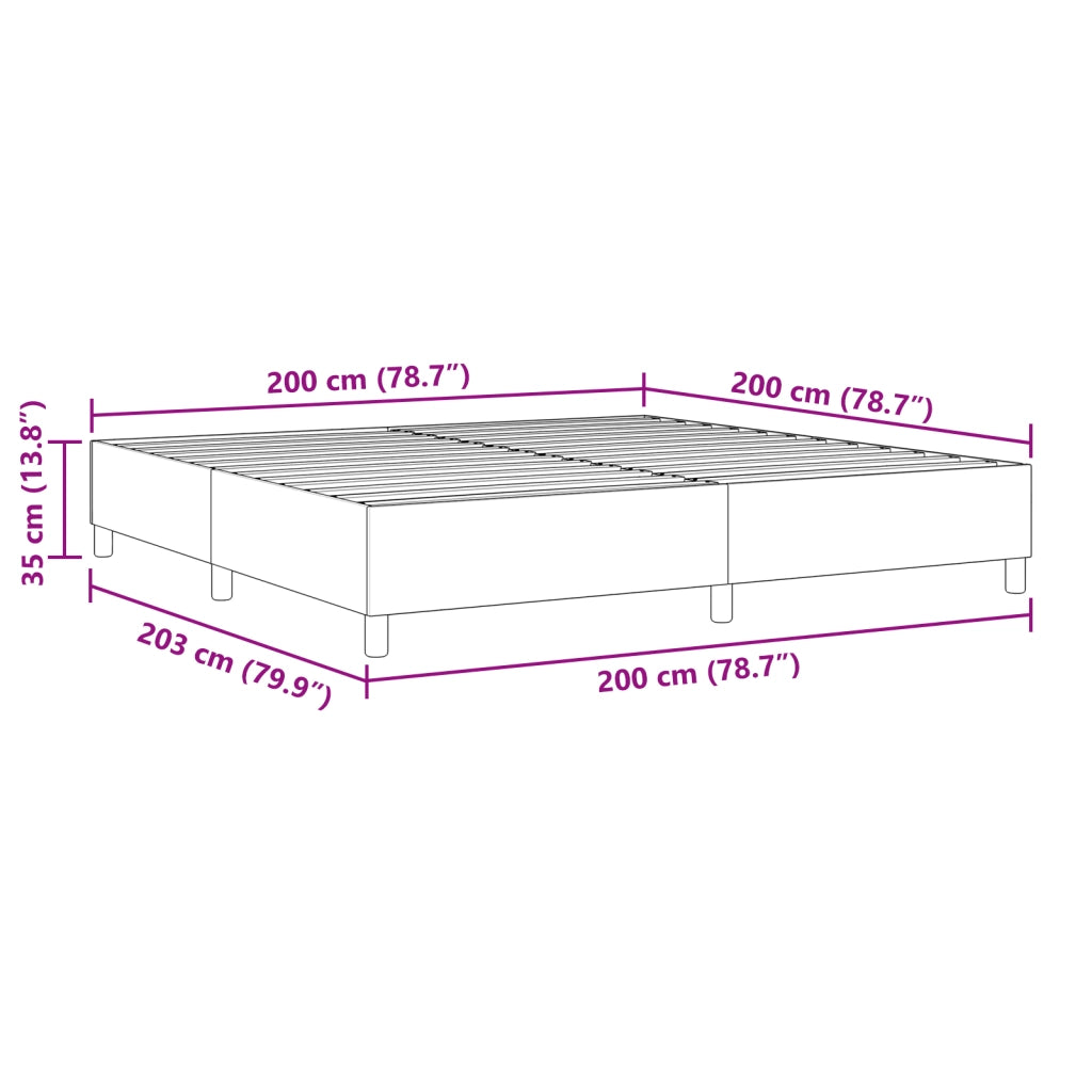 Letto Box Spring Grigio Scuro 200x200 cm Tessuto a Coste