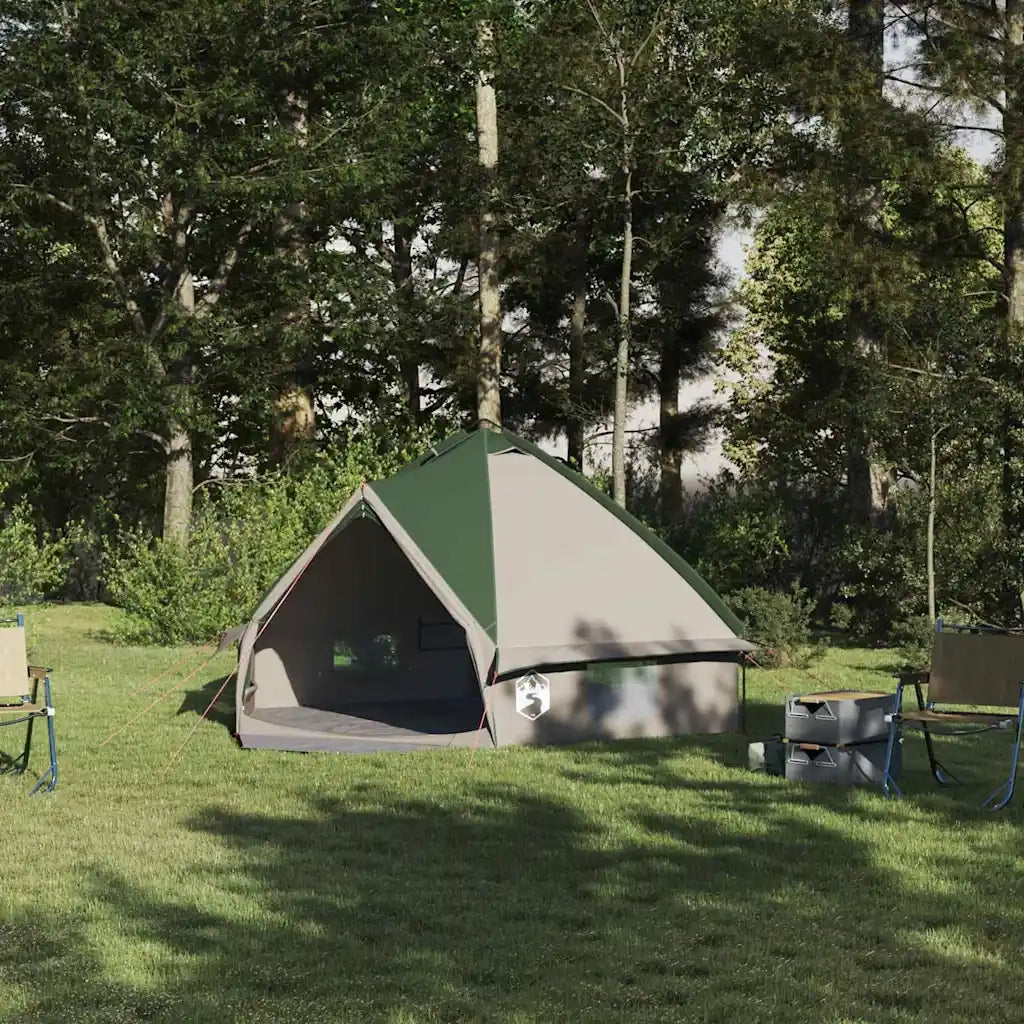 Tenda Teepee per 4 persone Verde e Grigio 388 x 320 x 169 cm 42004074
