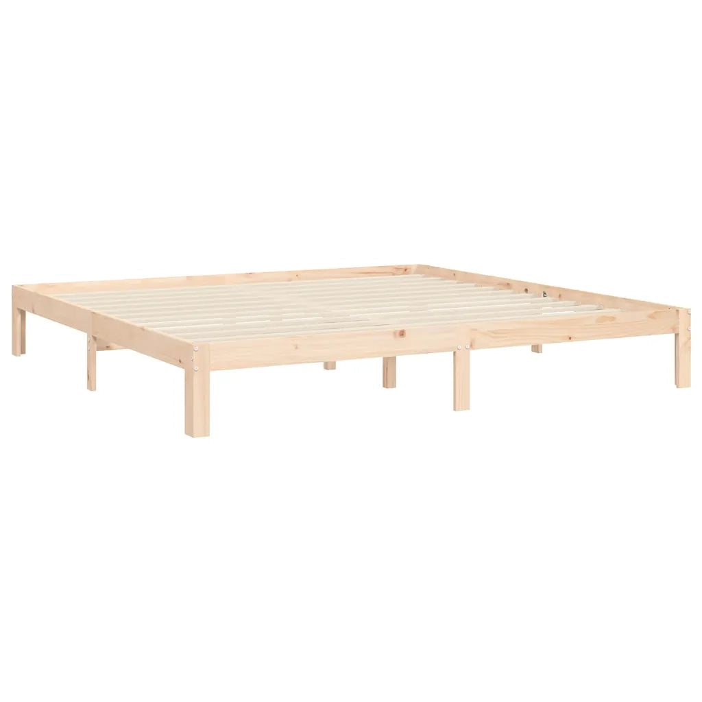 Giroletto senza Materasso-Struttura Letto 200x200 cm in Legno Massello di Pino 299783