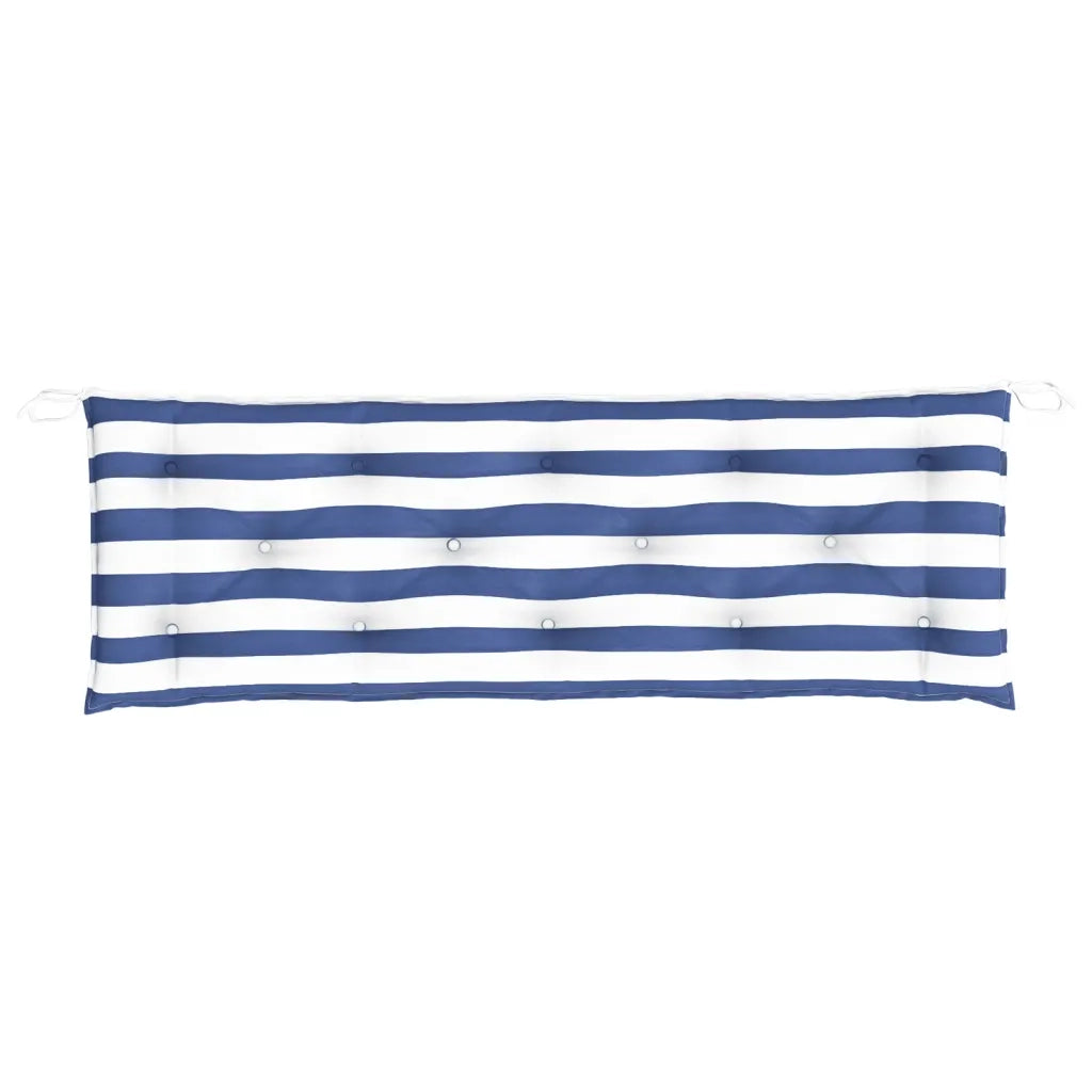 Cuscino per Panca Bianco e Blu 150x50x7 cm in Tessuto Oxford