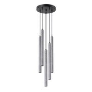 Lampada a sospensione tonda cemento grigio 5xG9 Velino