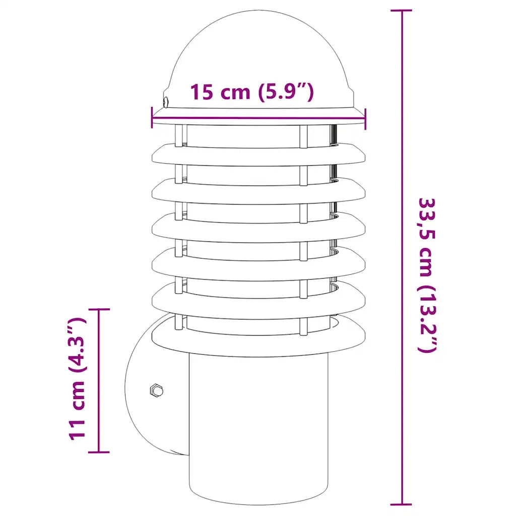 Applique da Esterno Nera in Acciaio Inossidabile CFW3543223
