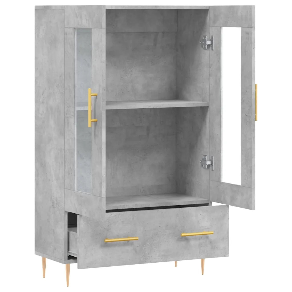 Credenza-Buffet-Armadio da cucina Grigio Cemento 69,5x31x115 cm in Legno Multistrato 109171