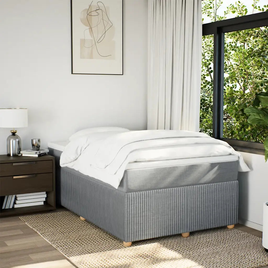 Giroletto a Molle con Materasso Grigio Chiaro 120x190cm Tessuto