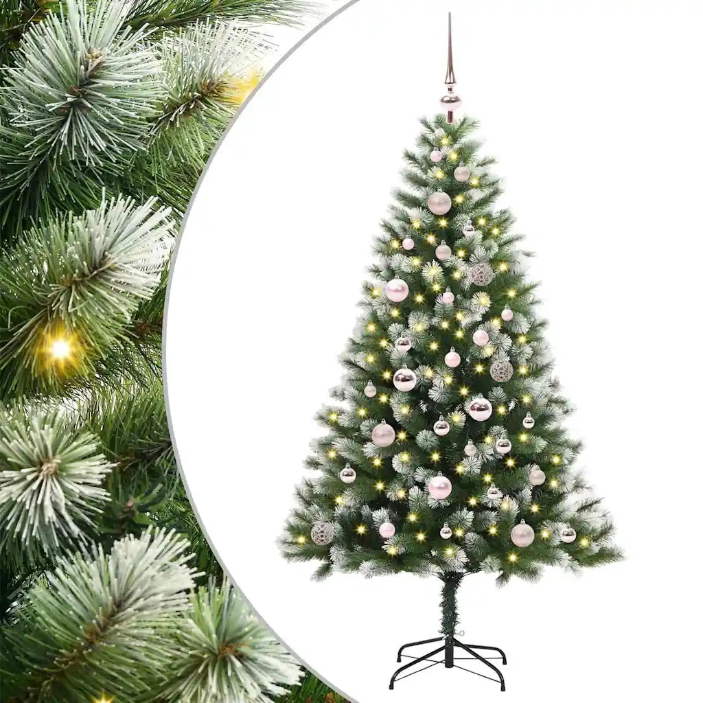Albero di Natale | Decorazioni natalizie artificiale a cerniera con neve fioccata