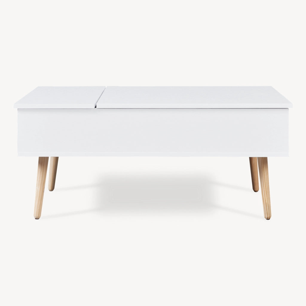 Tavolino da Salotto Flesen con Piano Sollevabile e Scomparti 92 x 52 x 41 cm - Bianco [en.casa]