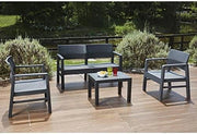 SET MOREEA DA GIARDINO EFFETTO RATTAN IN COLORE ANTRACITE