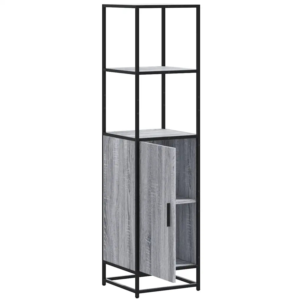 Credenza-Buffet-Armadio da cucina Grigio Sonoma 35,5x35x139 cm Legno Multistrato Metallo 245798