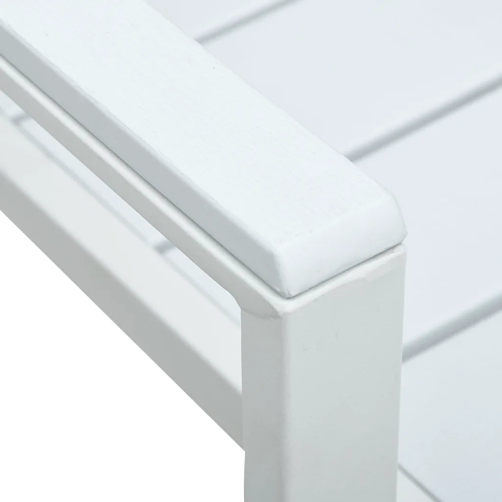 Sedie da Giardino 4 pz | Sedie da Esterno Bianche in HDPE Aspetto Legno