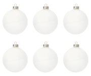 Palle di Natale Vetro Bianche Moderne per Albero Addobbi Decorazioni Natalizie Diametro: 80 mm